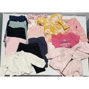 Bundle Baby Girls Clothes 14 Pcs Size Newborn Mix Multicolor